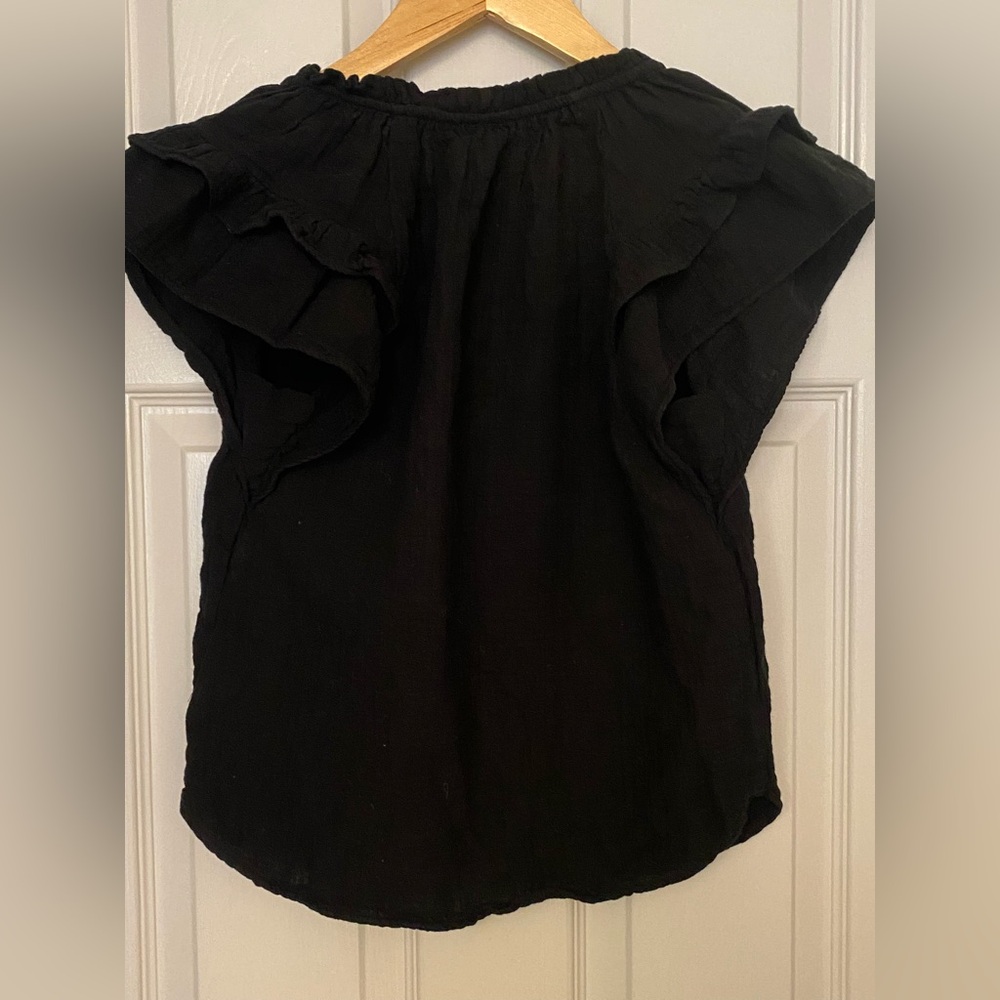 Black Ruffled Blouse - Picture 2 of 2